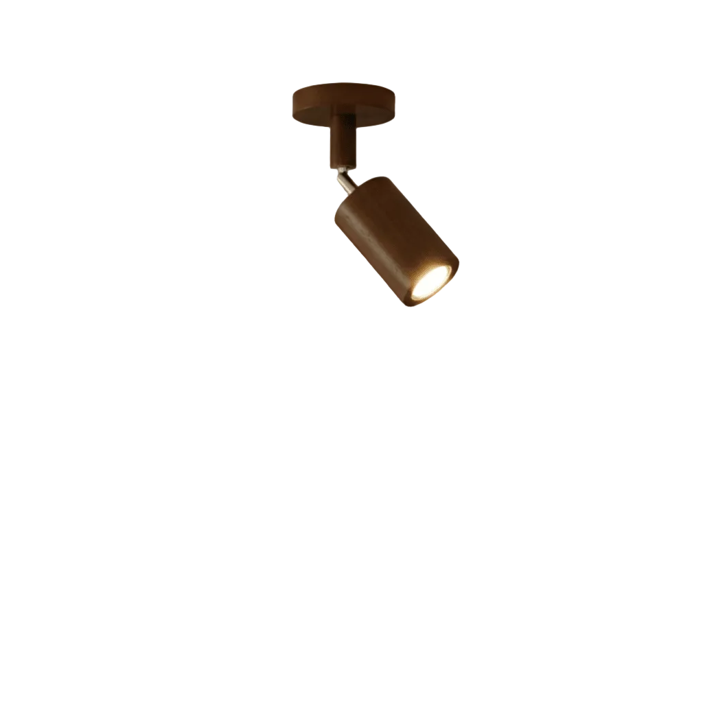 Lámpara de Techo Minimalista de Madera Maciza con Dirección de Luz Ajustable