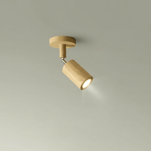 Lámpara de Techo Minimalista de Madera Maciza con Dirección de Luz Ajustable