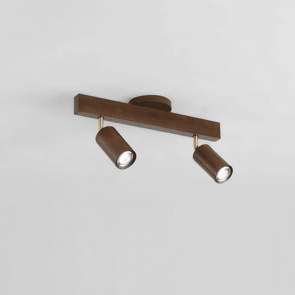Lámpara de Techo Minimalista de Madera Maciza con Dirección de Luz Ajustable
