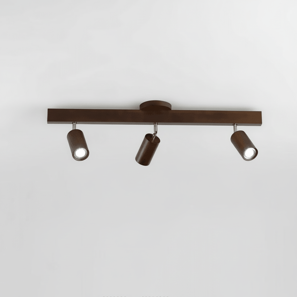 Lámpara de Techo Minimalista de Madera Maciza con Dirección de Luz Ajustable