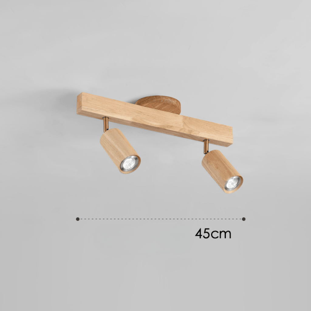 Lámpara de Techo Minimalista de Madera Maciza con Dirección de Luz Ajustable