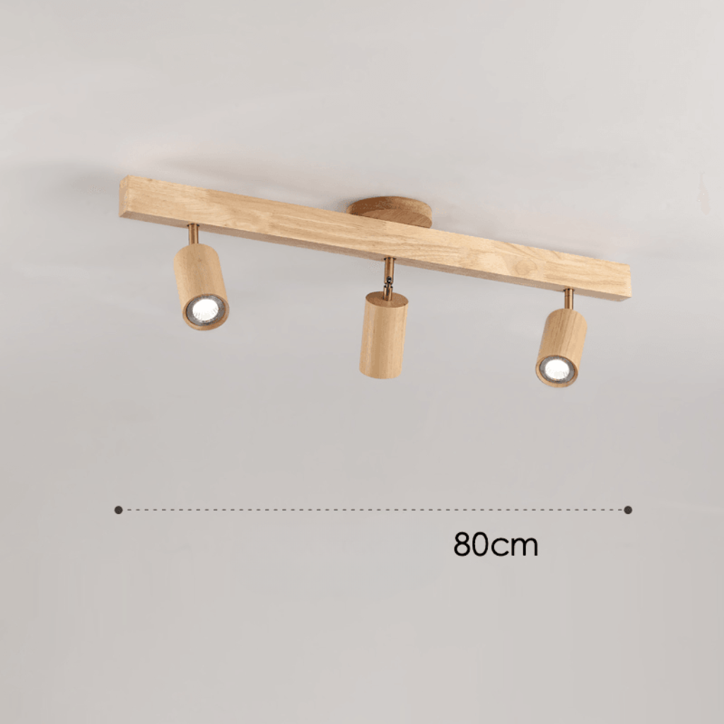 Lámpara de Techo Minimalista de Madera Maciza con Dirección de Luz Ajustable