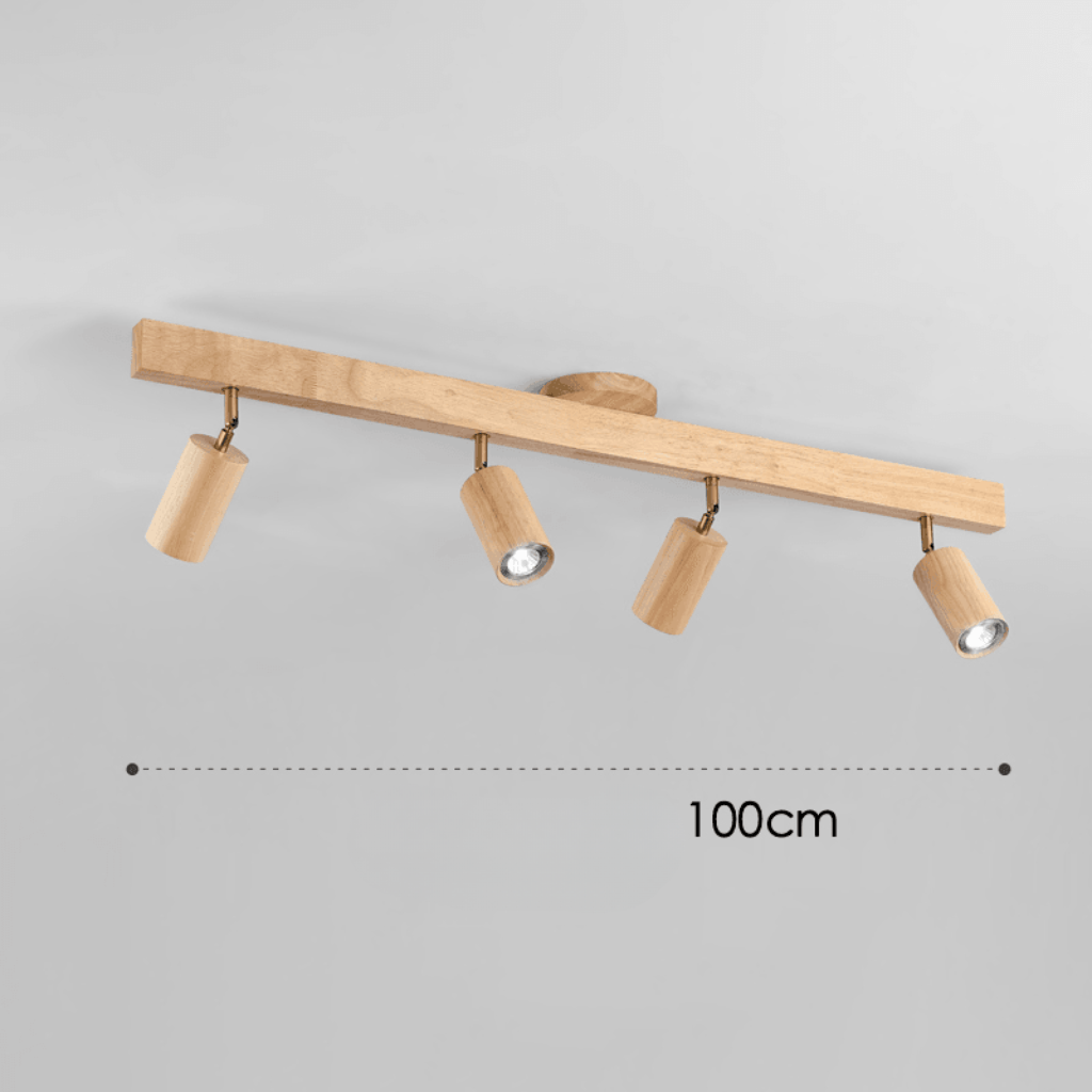 Lámpara de Techo Minimalista de Madera Maciza con Dirección de Luz Ajustable