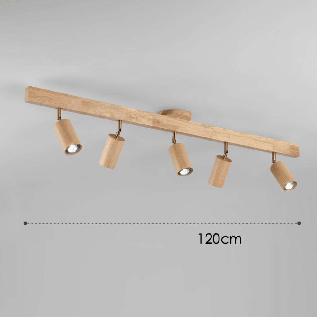 Lámpara de Techo Minimalista de Madera Maciza con Dirección de Luz Ajustable