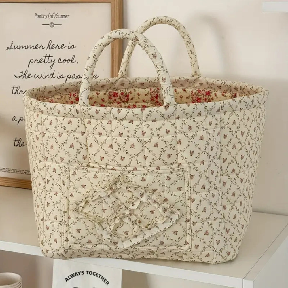 Cesta de Almacenamiento Acolchada Floral Variada