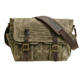 Bolsa Messenger Vintage para Hombres con Acabado de Cera de Aceite