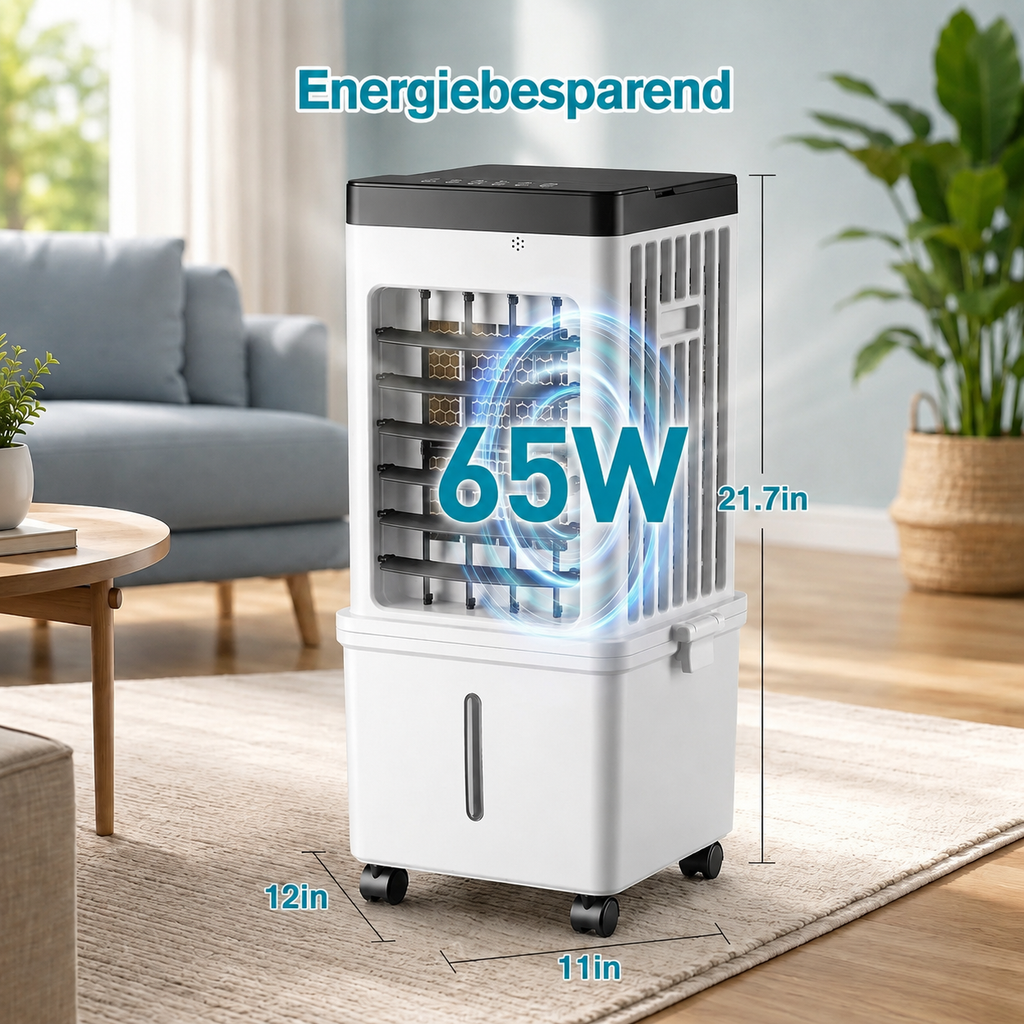 Aire Acondicionado Móvil – tanque de agua de 15L con elementos refrigerantes y 3 velocidades