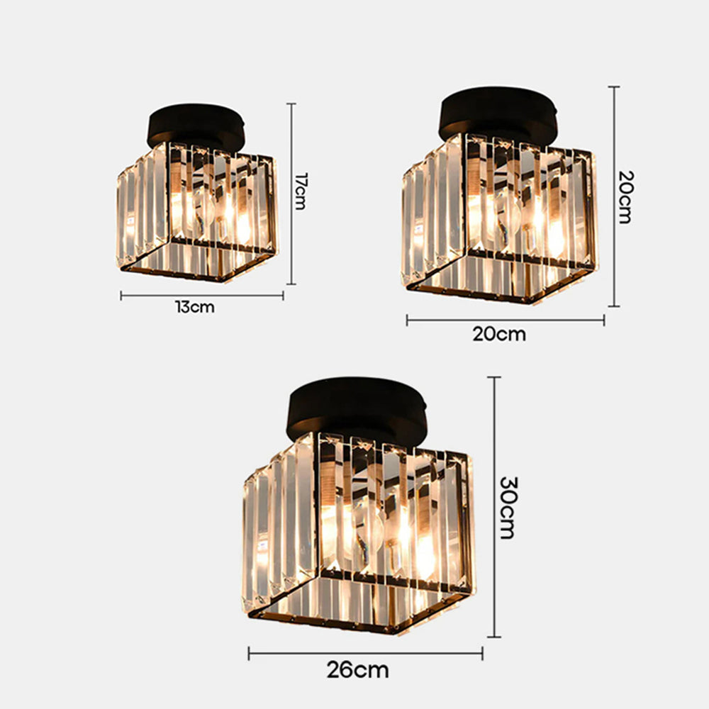 Luz de Techo de Cristal Moderno de Montaje Empotrado Negra para Pasillo
