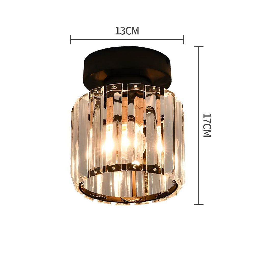 Luz de Techo de Cristal Moderno de Montaje Empotrado Negra para Pasillo