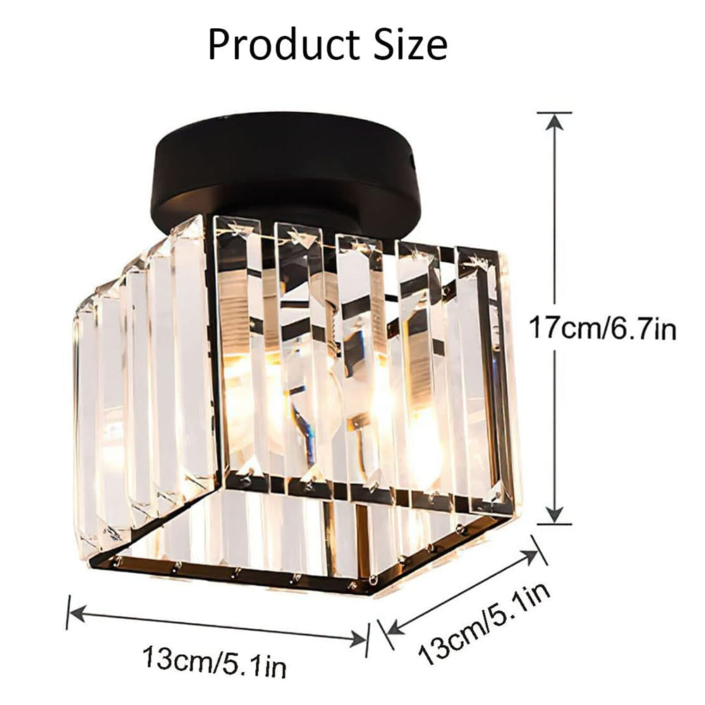Luz de Techo de Cristal Moderno de Montaje Empotrado Negra para Pasillo