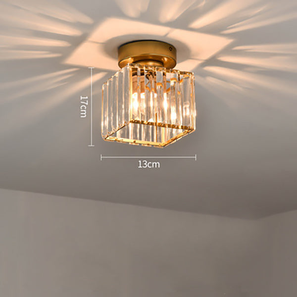 Luz de Techo de Cristal Moderno de Montaje Empotrado Negra para Pasillo