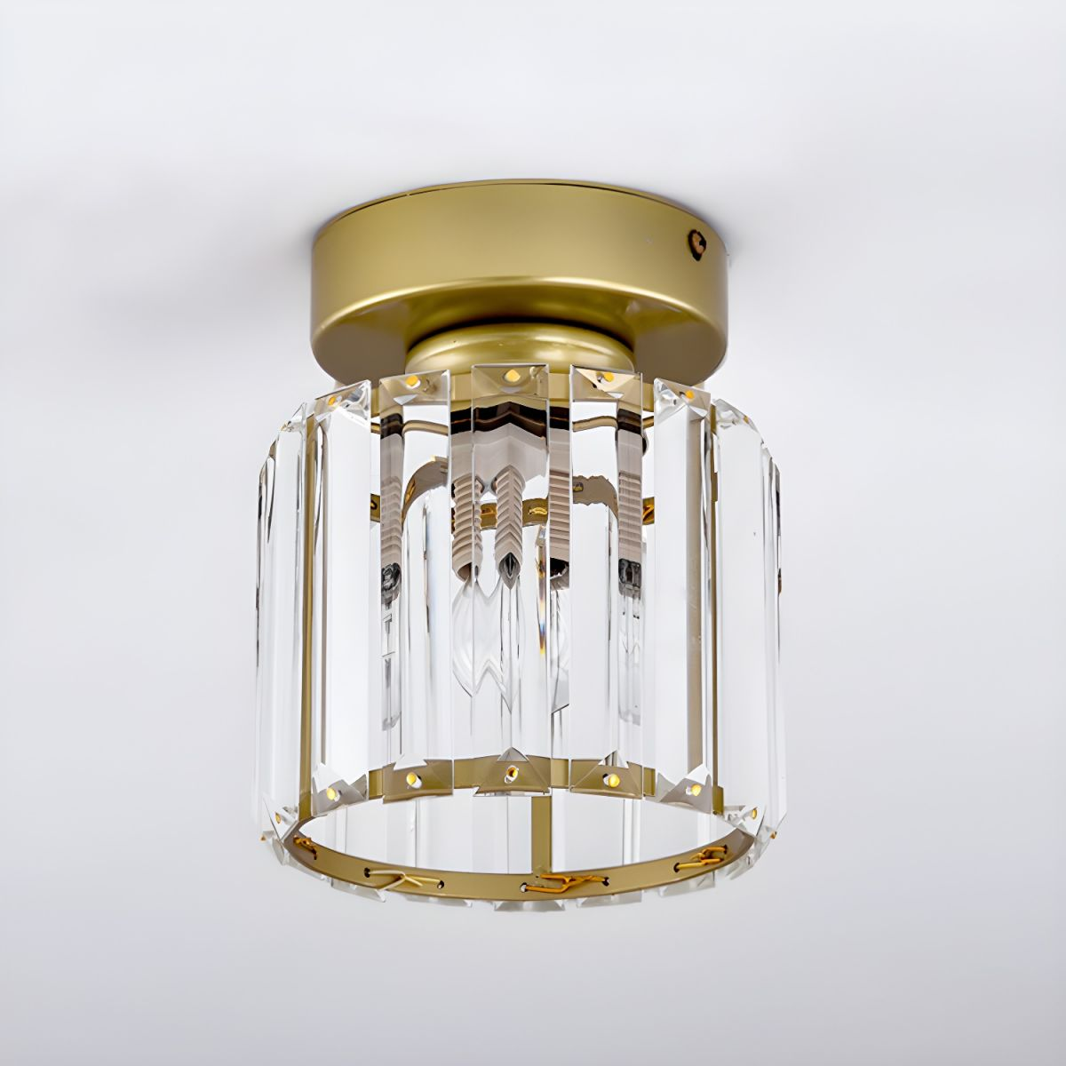 Luz de Techo de Cristal Moderno de Montaje Empotrado Negra para Pasillo