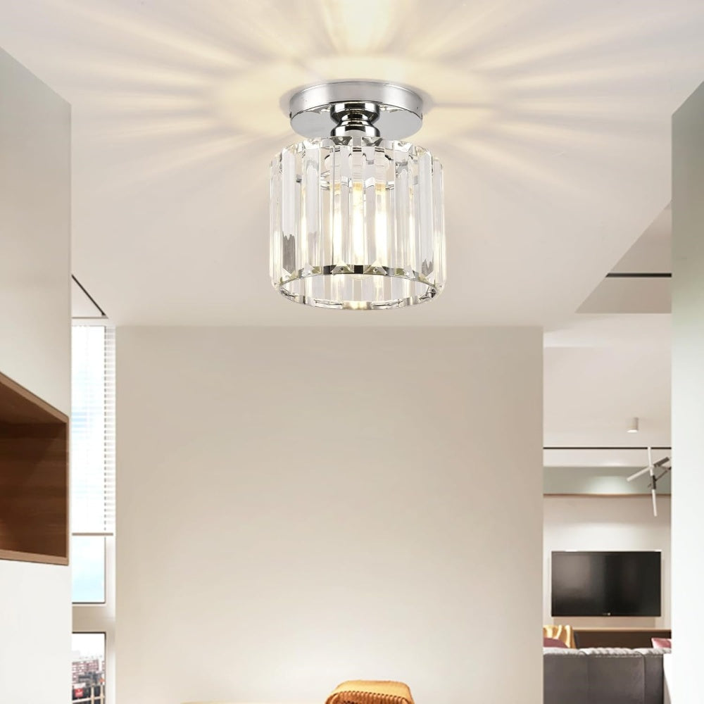 Luz de Techo de Cristal Moderno de Montaje Empotrado Negra para Pasillo