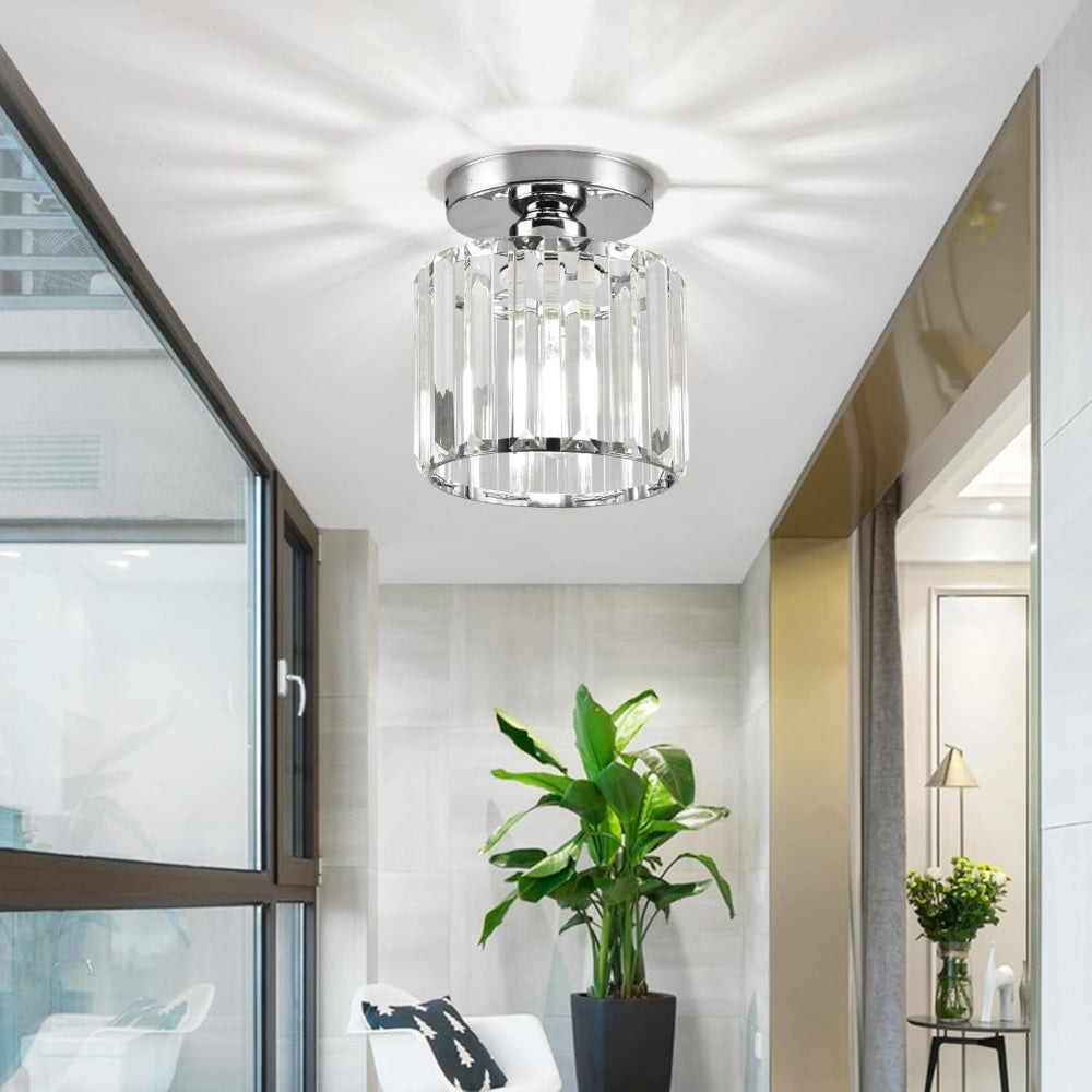 Luz de Techo de Cristal Moderno de Montaje Empotrado Negra para Pasillo