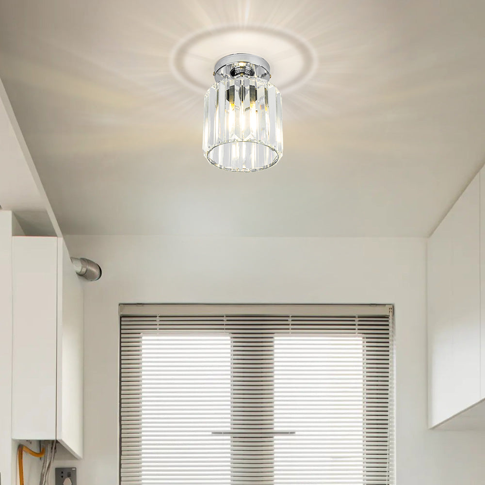 Luz de Techo de Cristal Moderno de Montaje Empotrado Negra para Pasillo