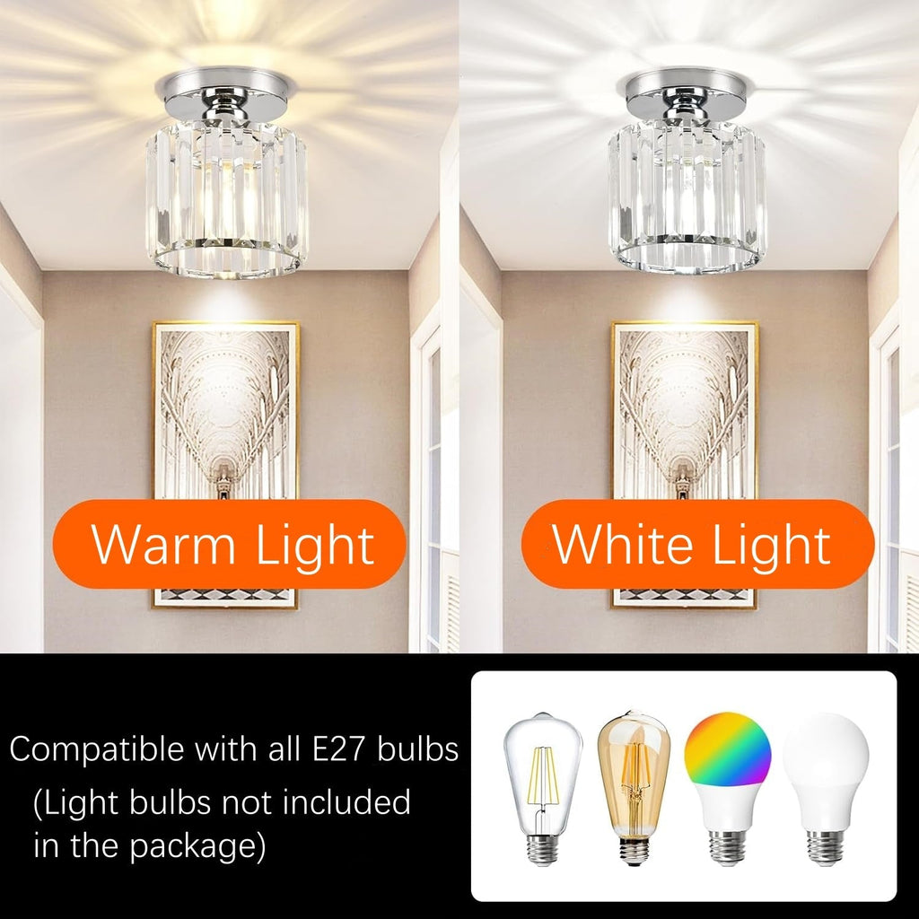 Luz de Techo de Cristal Moderno de Montaje Empotrado Negra para Pasillo