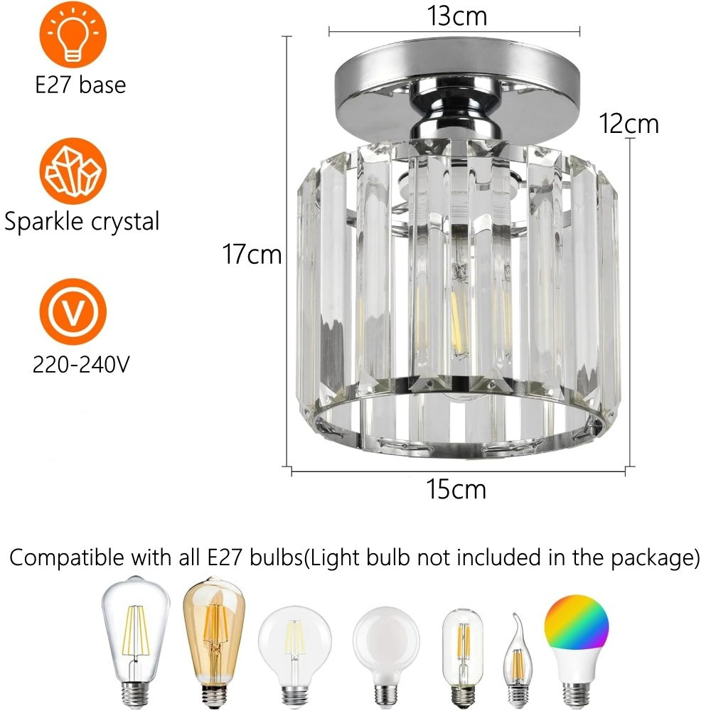 Luz de Techo de Cristal Moderno de Montaje Empotrado Negra para Pasillo