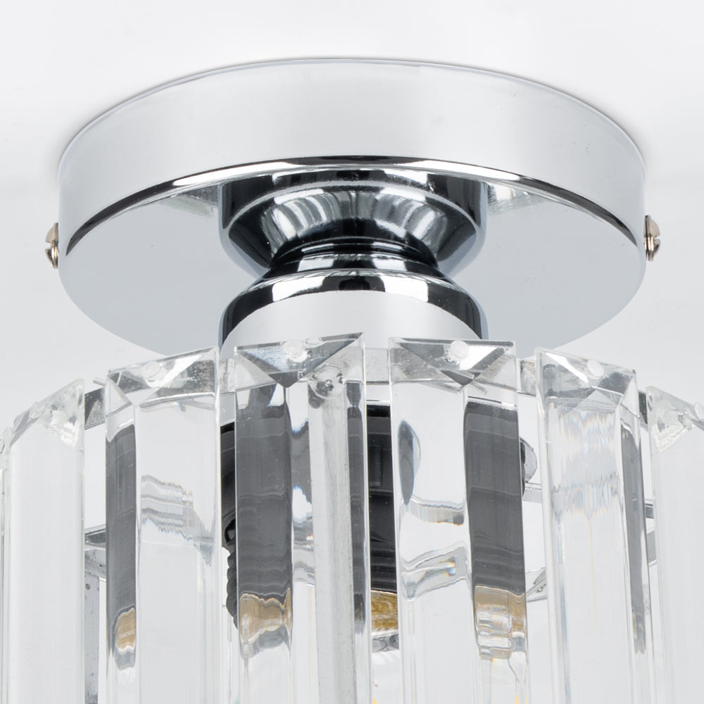 Luz de Techo de Cristal Moderno de Montaje Empotrado Negra para Pasillo