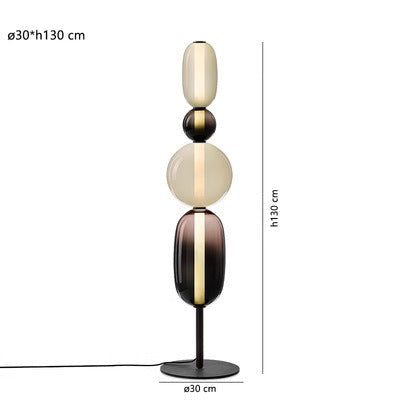 Lámpara de Pie LED Regulable Moderna - Tira Reemplazable - Negro/Brass