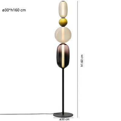 Lámpara de Pie LED Regulable Moderna - Tira Reemplazable - Negro/Brass