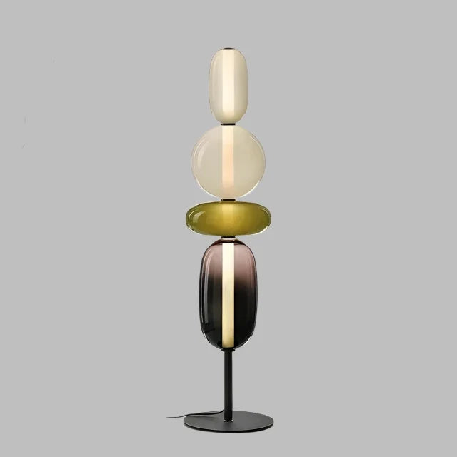 Lámpara de Pie LED Regulable Moderna - Tira Reemplazable - Negro/Brass