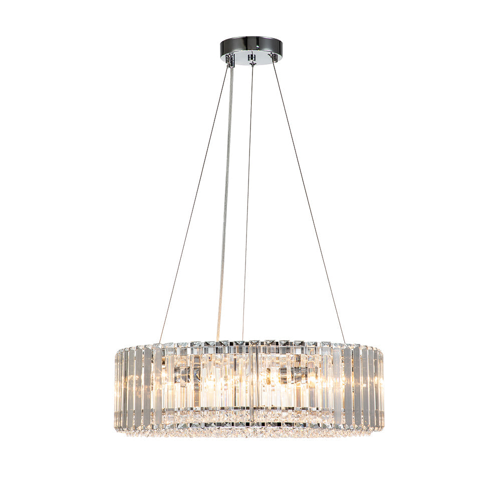 Moderno candelabro de cristal redondo de 6 luces