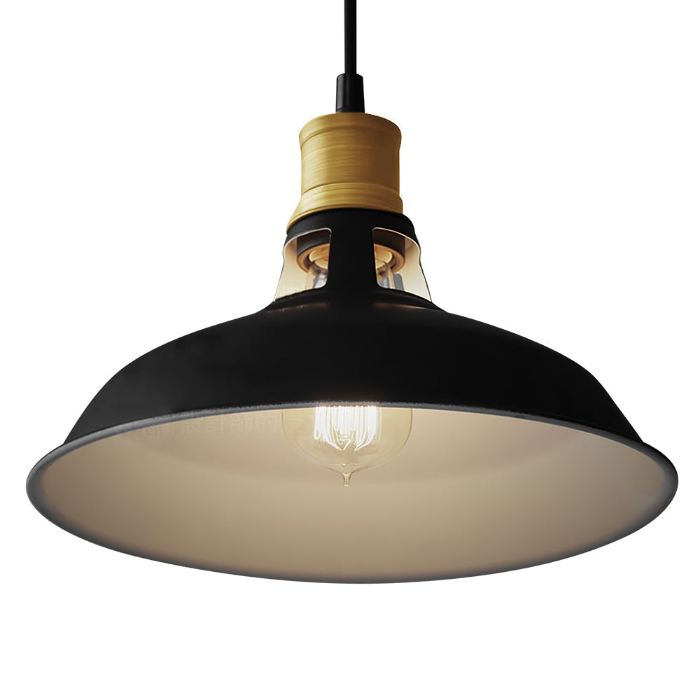 Luz de Domo Única Moderna en Negro y Cobre