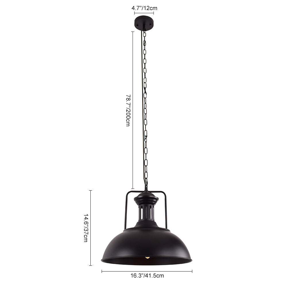 Luz Colgante Moderna Industrial de Domo Único