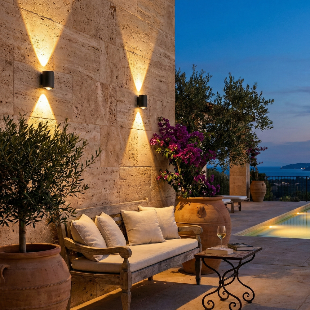 Luz de Pared Exterior Moderna en Arco | Aplique LED Impermeable para Iluminación de Jardín o Patio