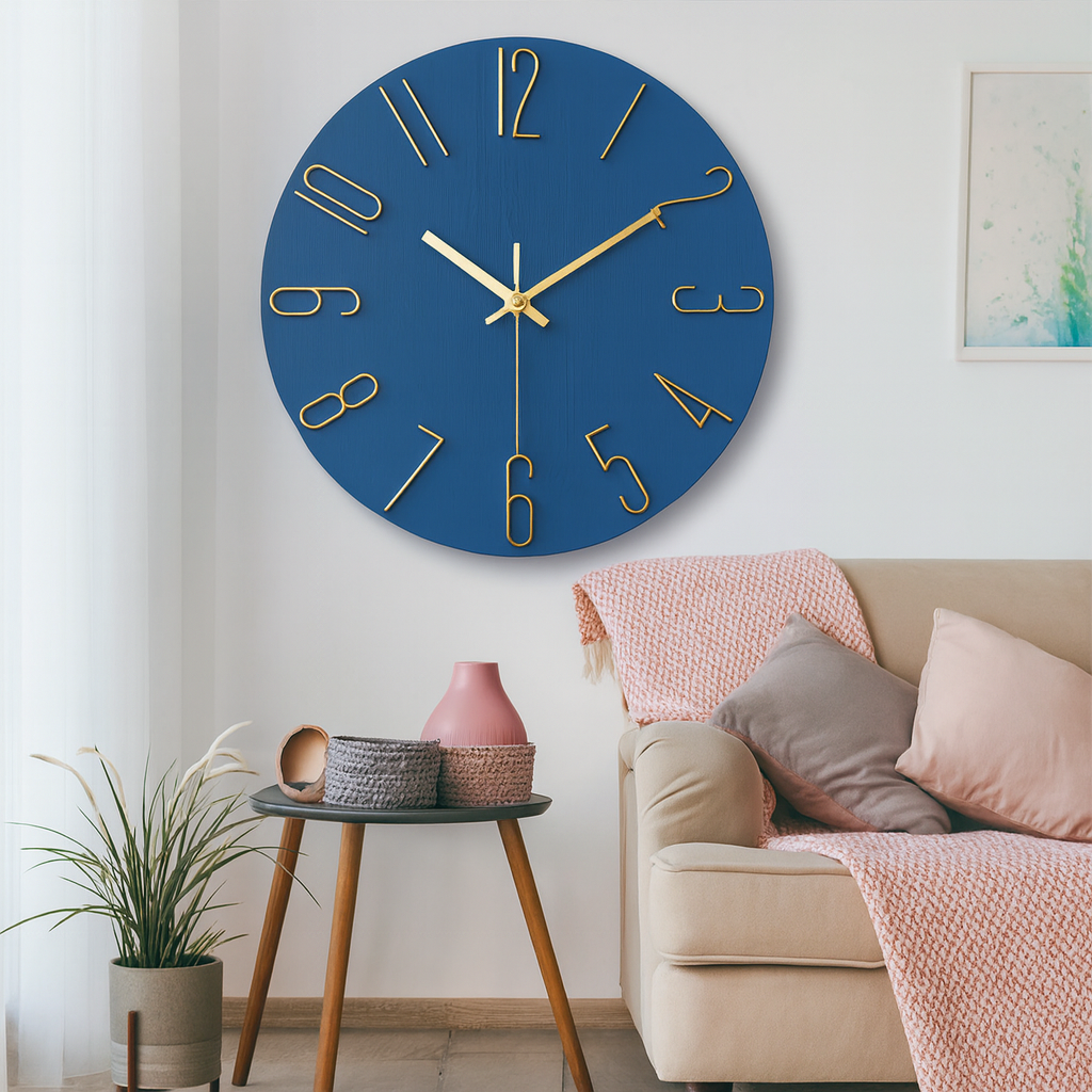 Reloj de Pared Silencioso de Cuarzo con Diseño Moderno