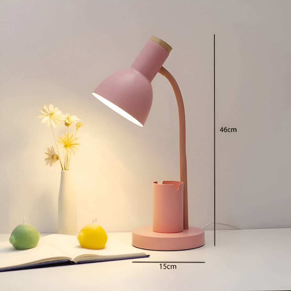 BRIGHTHOLD – Lámpara de mesa LED moderna con soporte para bolígrafos para escritorio y hogar