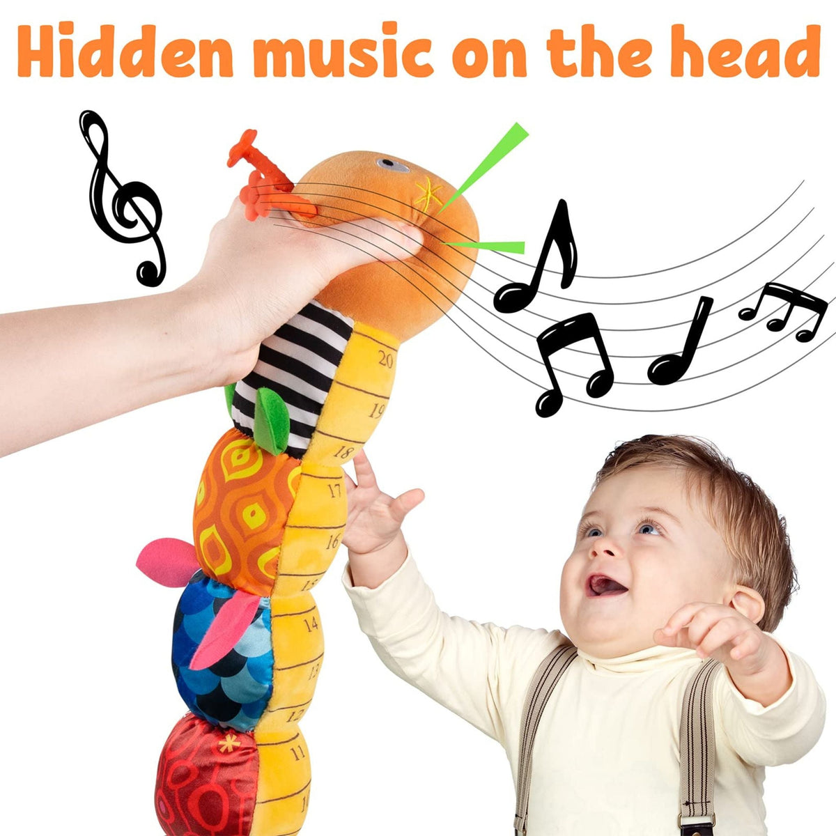 Oruga Musical de Peluche - Interactiva y Suave