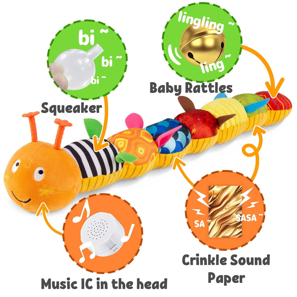 Oruga Musical de Peluche - Interactiva y Suave