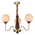 Candelabro Con Pantallas De Vidrio Y Estructura De Metal