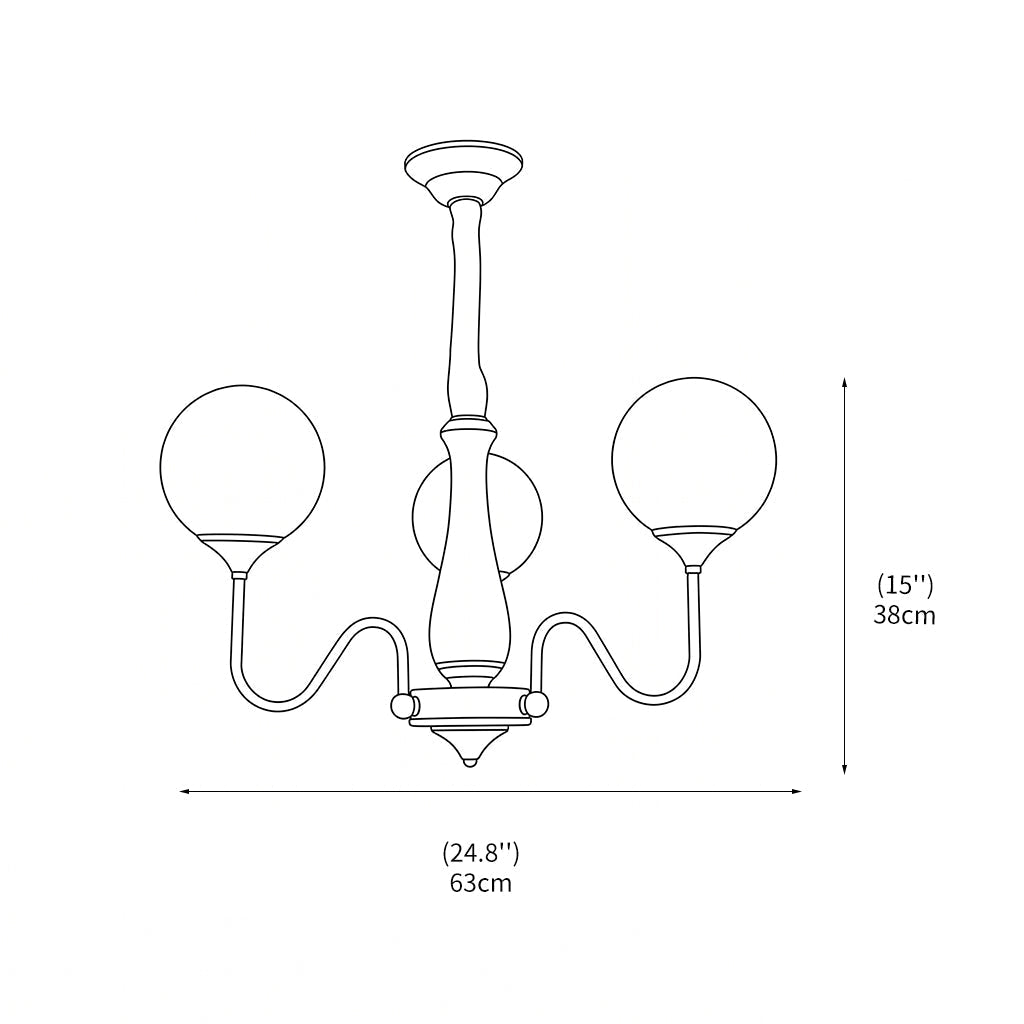 Candelabro Con Pantallas De Vidrio Y Estructura De Metal