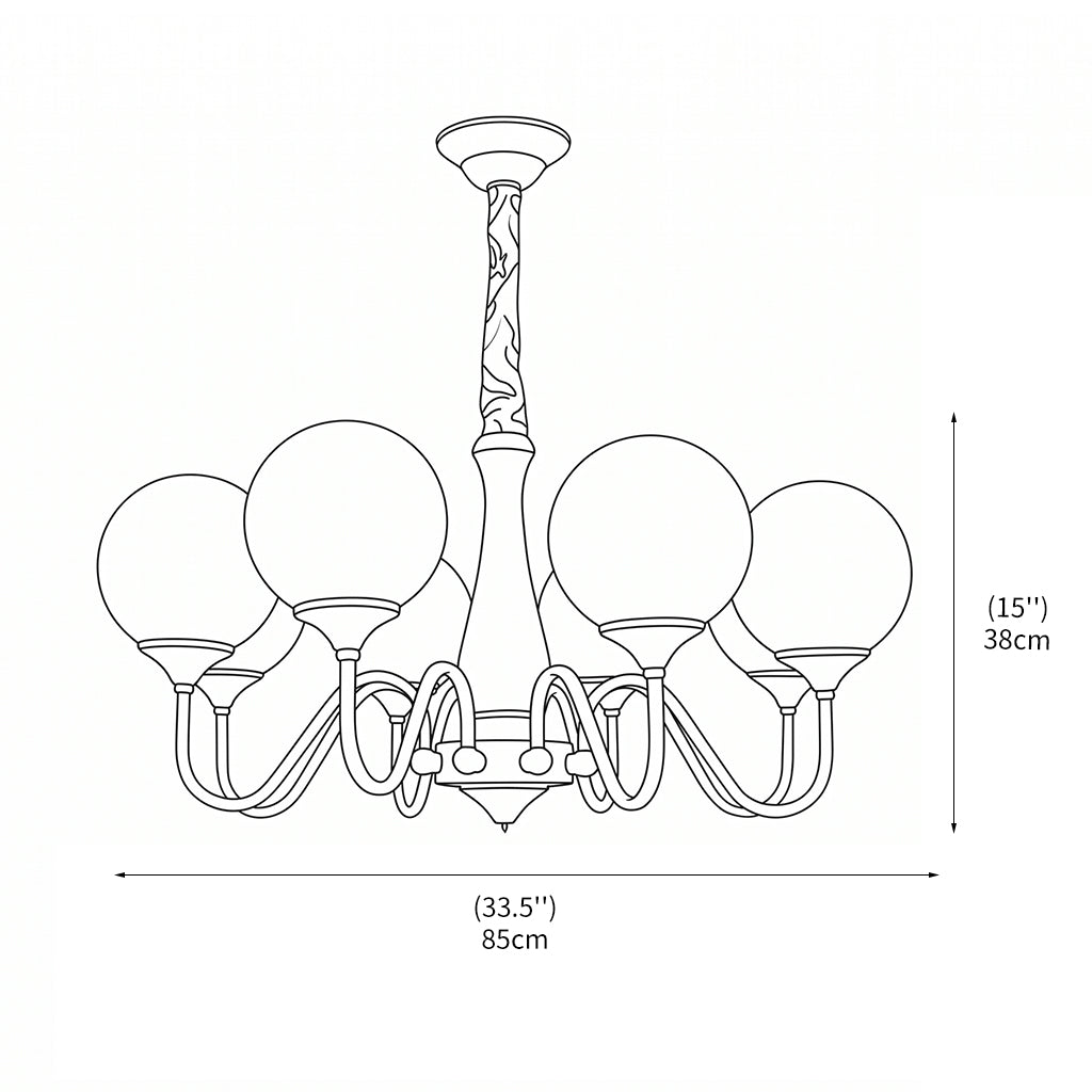 Candelabro Con Pantallas De Vidrio Y Estructura De Metal