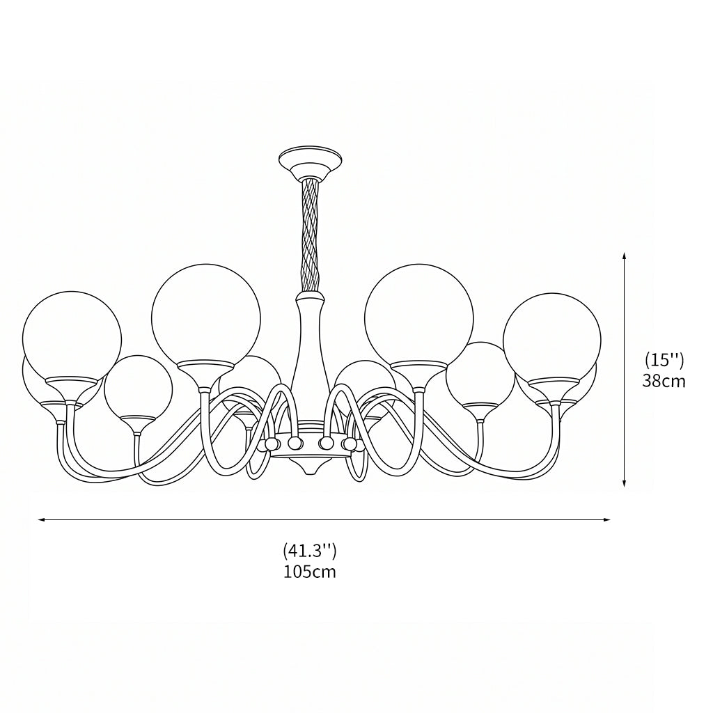 Candelabro Con Pantallas De Vidrio Y Estructura De Metal