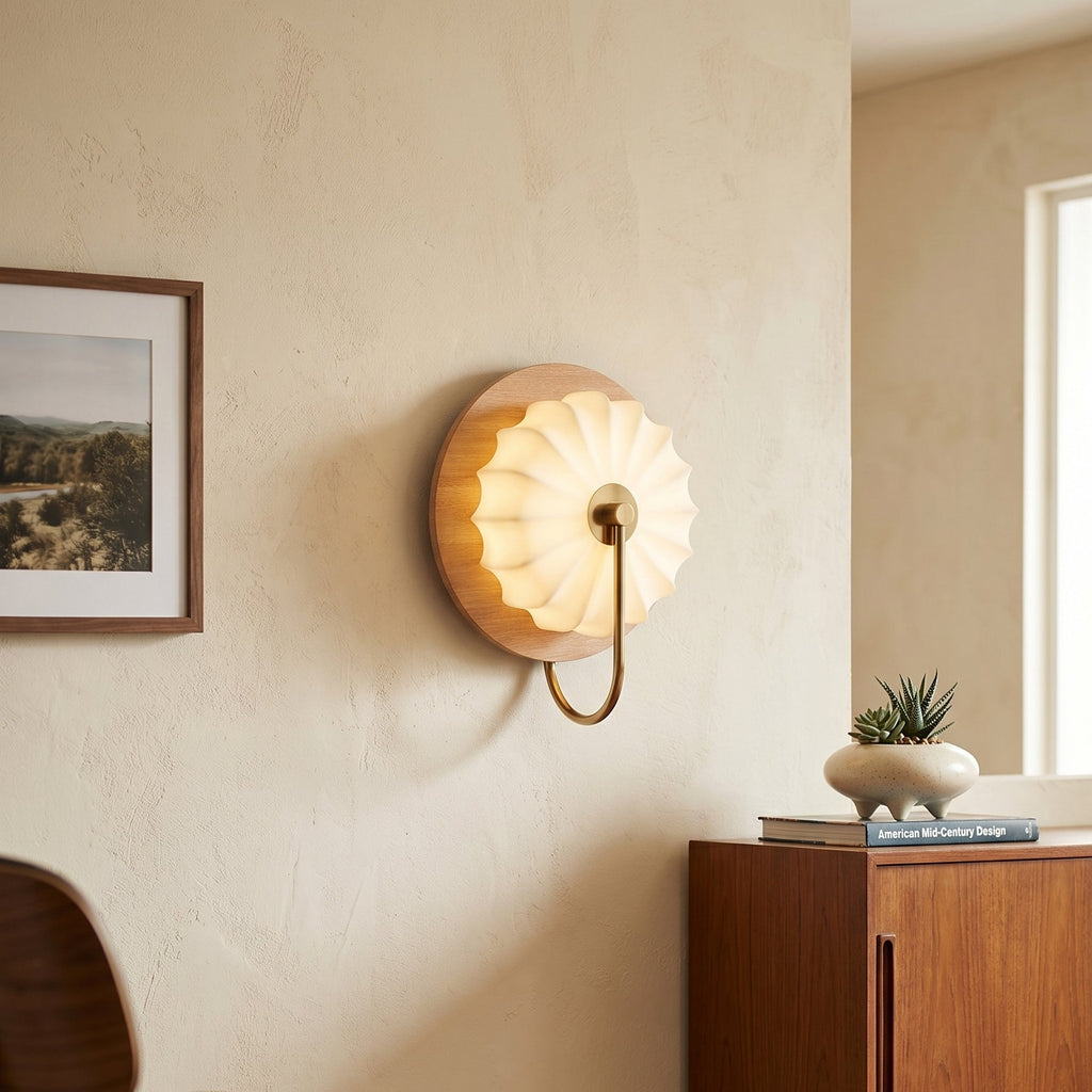 Aplique de Tela y Madera con LED Integrado