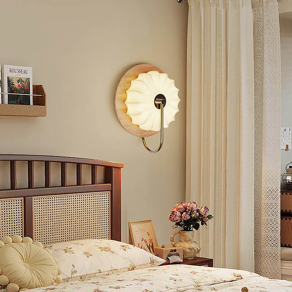Aplique de Tela y Madera con LED Integrado