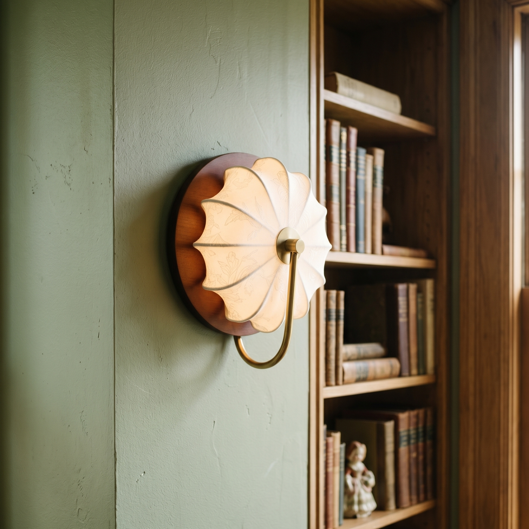 Aplique de Tela y Madera con LED Integrado