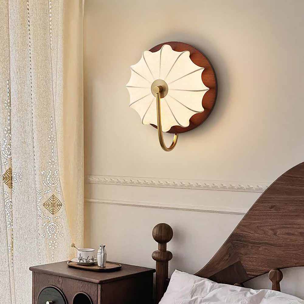 Aplique de Tela y Madera con LED Integrado