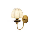 Aplique de pared con pantalla de tela madera metal