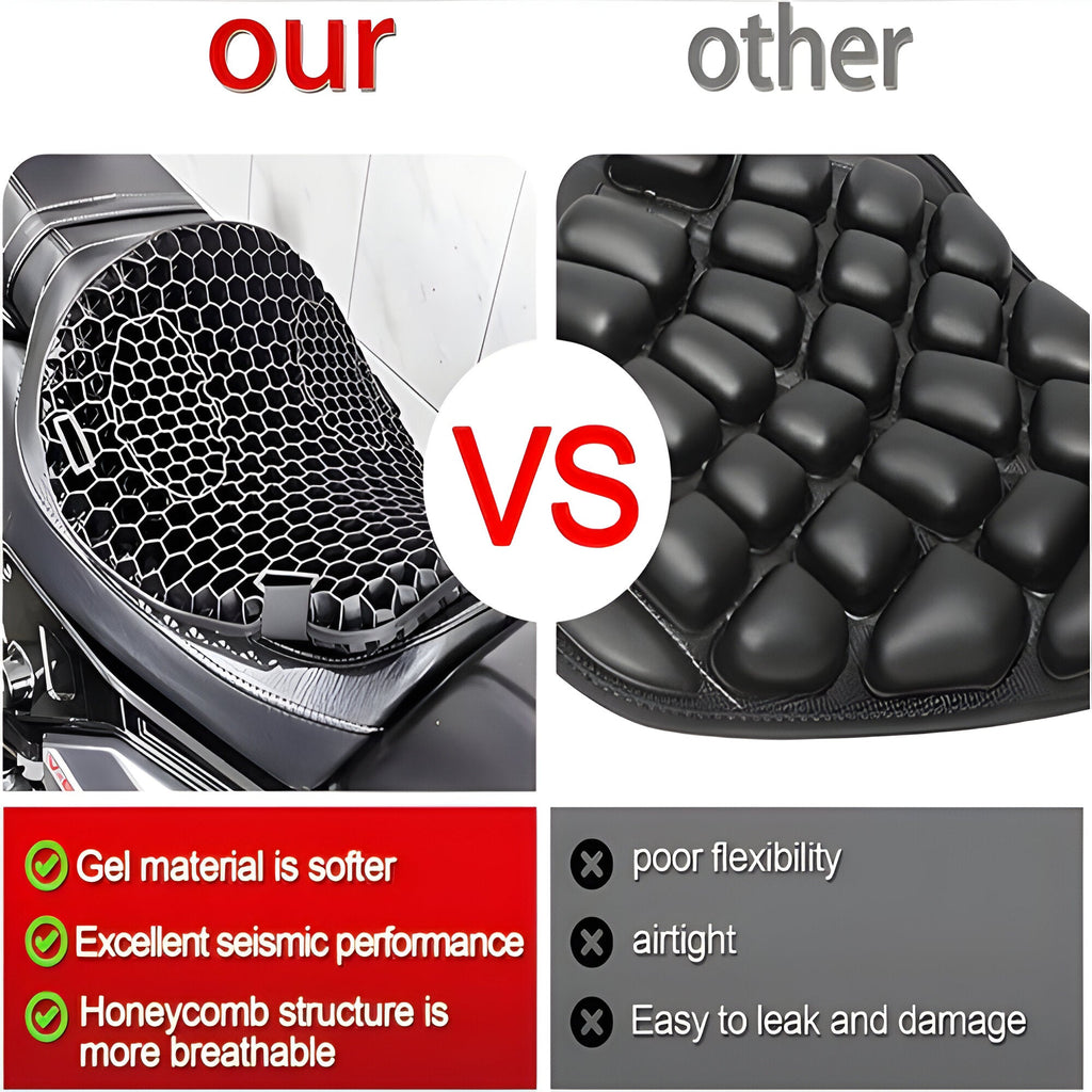 Almohadilla de Gel para Asiento de Motocicleta para Viajes Largos