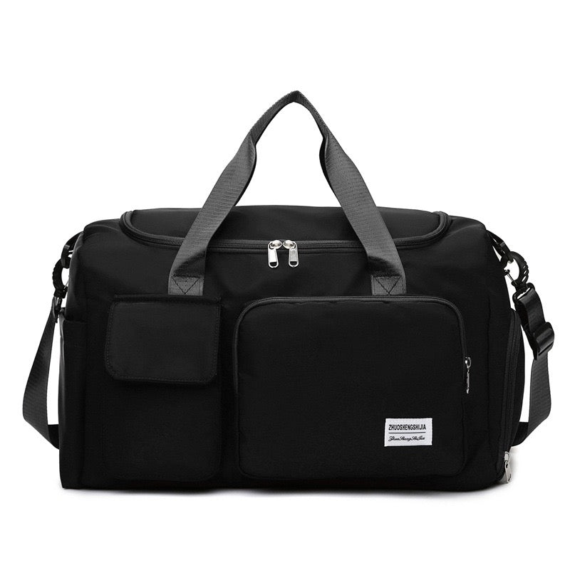 Bolsa de viaje multi-bolsillos, duffle deportiva y de gimnasio con compartimento separado para zapatos