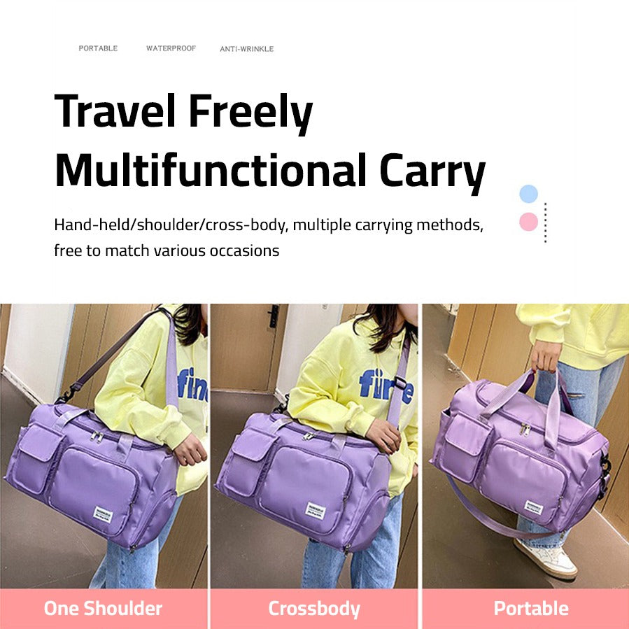 BowLift | Bolsa de Viaje Multi-Bolsillo, Duffle para Deportes y Gimnasio con Compartimento Separado para Zapatos