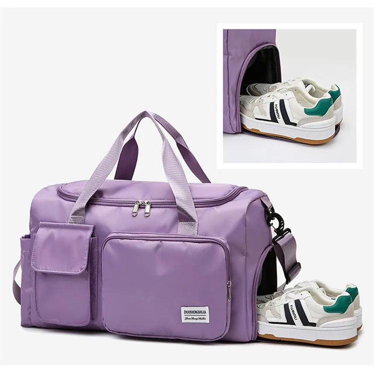 BowLift | Bolsa de Viaje Multi-Bolsillo, Duffle para Deportes y Gimnasio con Compartimento Separado para Zapatos