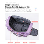 Bolsa de viaje multi-bolsillos, duffle deportiva y de gimnasio con compartimento separado para zapatos