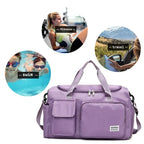 Bolsa de viaje multi-bolsillos, duffle deportiva y de gimnasio con compartimento separado para zapatos
