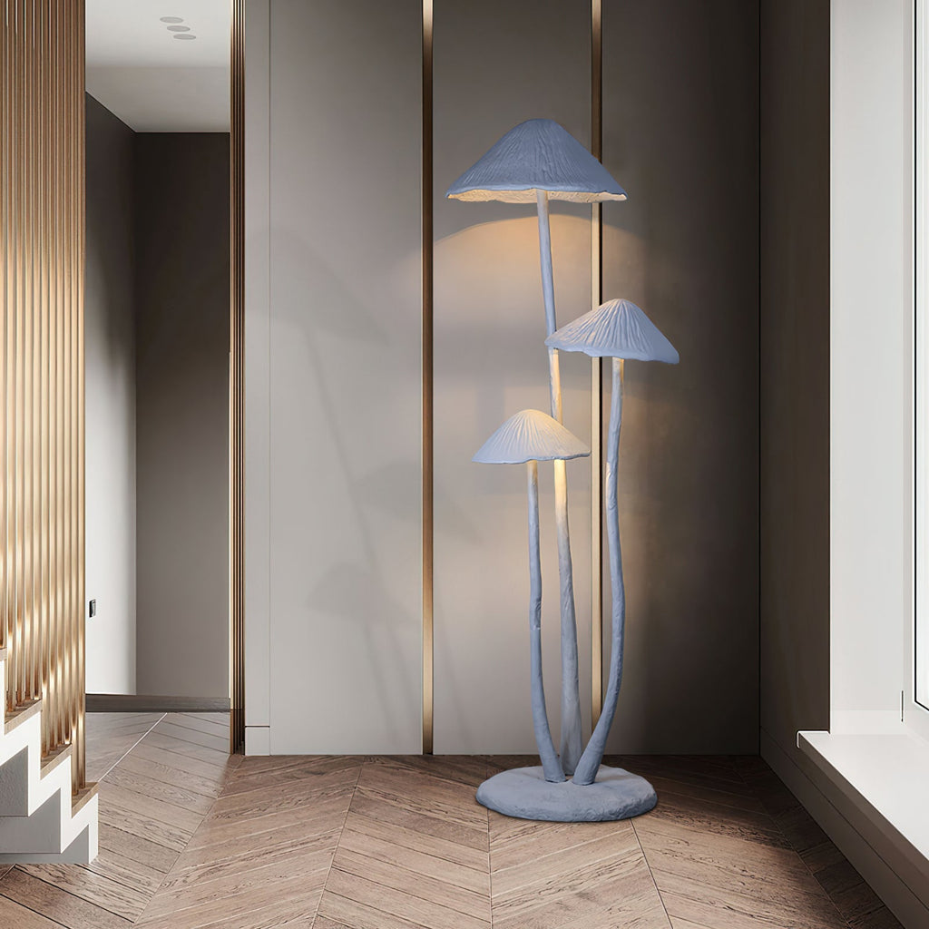 Lámpara de Pie Escultural en Forma de Hongo – Luz LED Moderna para Espacios Habitables