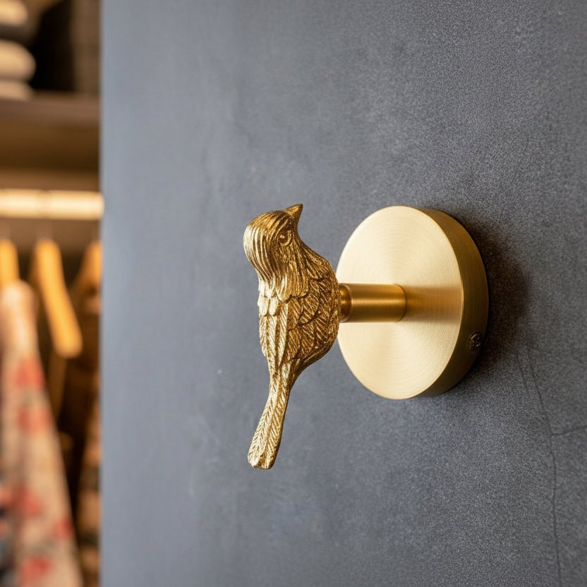 GOLDHORN – Perchero decorativo de animal de latón con acabado dorado